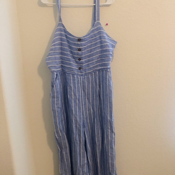 Pants - Blue striped jumpsuit